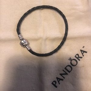 Black Pandora Leather Bracelet